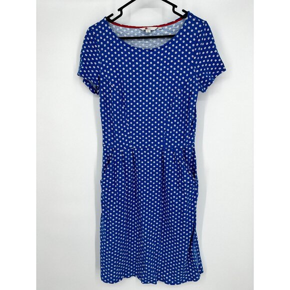 Boden Dress‎ Women's Short Sleeve Blue Polka Dot Size 6R - Picture 1 of 6